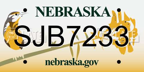 SJB7233 Nebraska License Plate