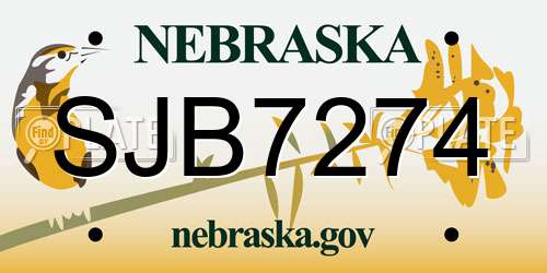 SJB7274 Nebraska License Plate