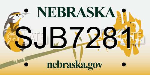 SJB7281 Nebraska License Plate