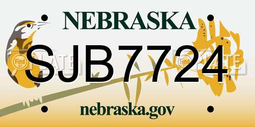 SJB7724 Nebraska License Plate