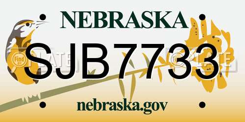 SJB7733 Nebraska License Plate