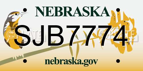 SJB7774 Nebraska License Plate