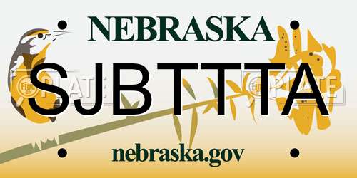 SJBTTTA Nebraska License Plate