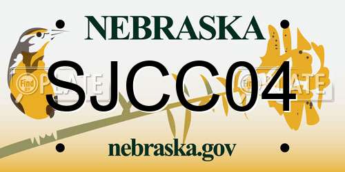 SJCC04 Nebraska License Plate