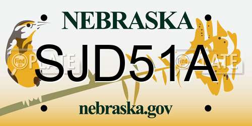 SJD51A Nebraska License Plate