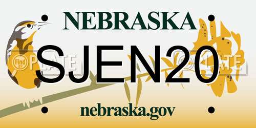 SJEN20 Nebraska License Plate