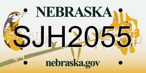 SJH2055 Nebraska License Plate