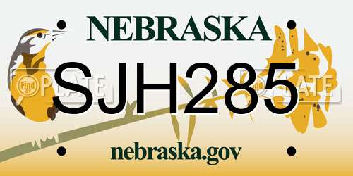 SJH285 Nebraska License Plate