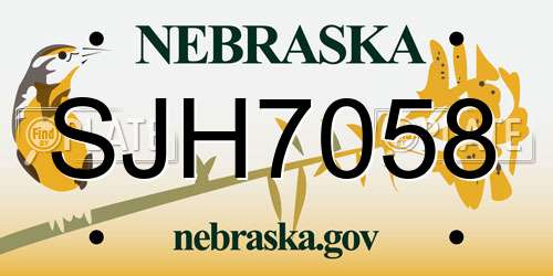 SJH7058 Nebraska License Plate
