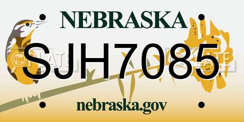 SJH7085 Nebraska License Plate