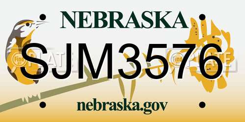 SJM3576 Nebraska License Plate