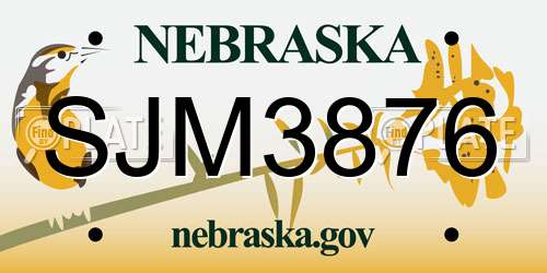 SJM3876 Nebraska License Plate