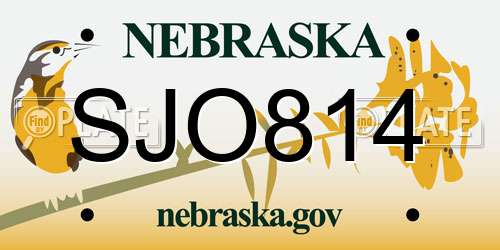 SJO814 Nebraska License Plate
