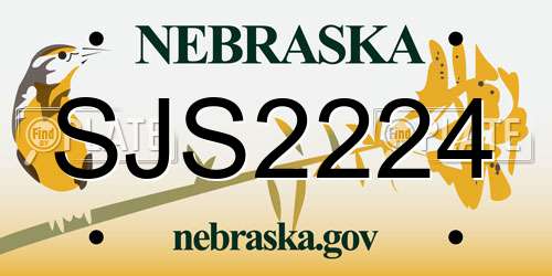 SJS2224 Nebraska License Plate