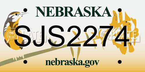 SJS2274 Nebraska License Plate