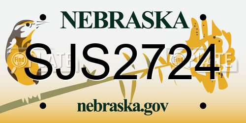 SJS2724 Nebraska License Plate