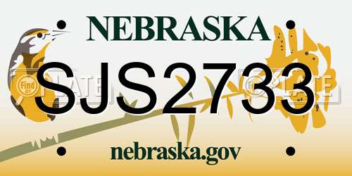 SJS2733 Nebraska License Plate