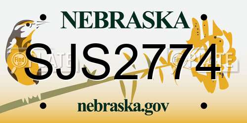 SJS2774 Nebraska License Plate