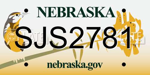 SJS2781 Nebraska License Plate