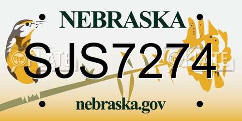 SJS7274 Nebraska License Plate