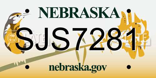 SJS7281 Nebraska License Plate