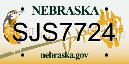 SJS7724 Nebraska License Plate