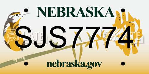 SJS7774 Nebraska License Plate