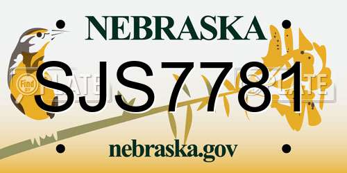 SJS7781 Nebraska License Plate