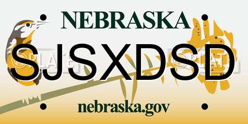 SJSXDSD Nebraska License Plate