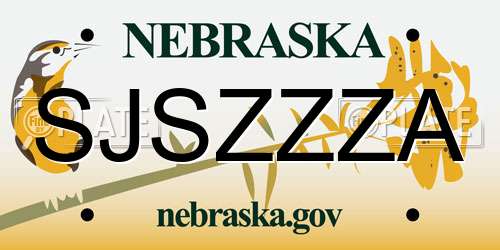 SJSZZZA Nebraska License Plate
