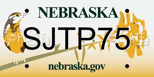 SJTP75 Nebraska License Plate