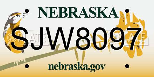 SJW8097 Nebraska License Plate