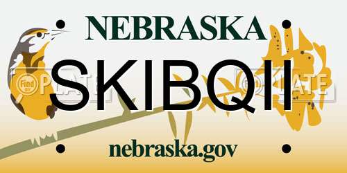 SKIBQII Nebraska License Plate