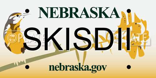 SKISDII Nebraska License Plate