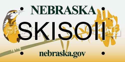 SKISOII Nebraska License Plate