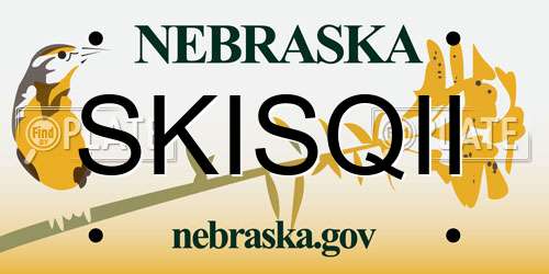 SKISQII Nebraska License Plate
