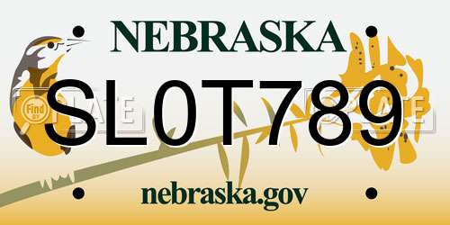 SL0T789 Nebraska License Plate