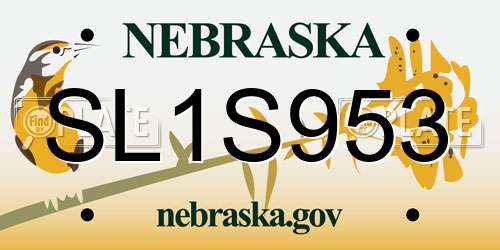 SL1S953 Nebraska License Plate