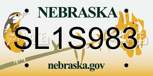 SL1S983 Nebraska License Plate