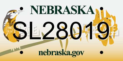 SL28019 Nebraska License Plate