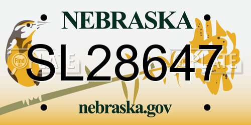 SL28647 Nebraska License Plate