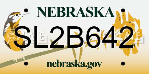 SL2B642 Nebraska License Plate