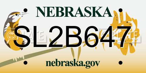 SL2B647 Nebraska License Plate