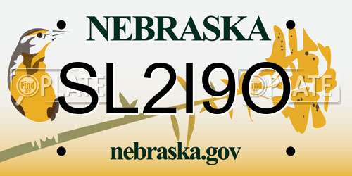 SL2I9O Nebraska License Plate