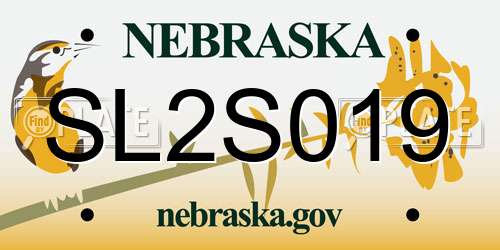 SL2S019 Nebraska License Plate