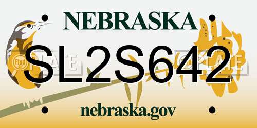 SL2S642 Nebraska License Plate