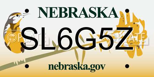 SL6G5Z Nebraska License Plate