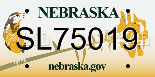 SL75019 Nebraska License Plate