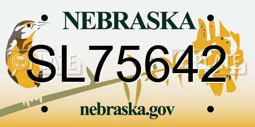 SL75642 Nebraska License Plate