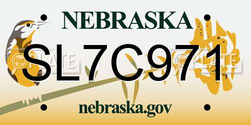 SL7C971 Nebraska License Plate